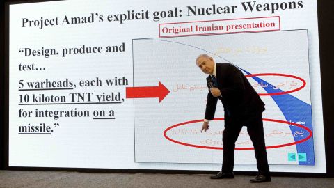 Netanyahu says his government has obtained "half a ton" of secret Iranian documents.