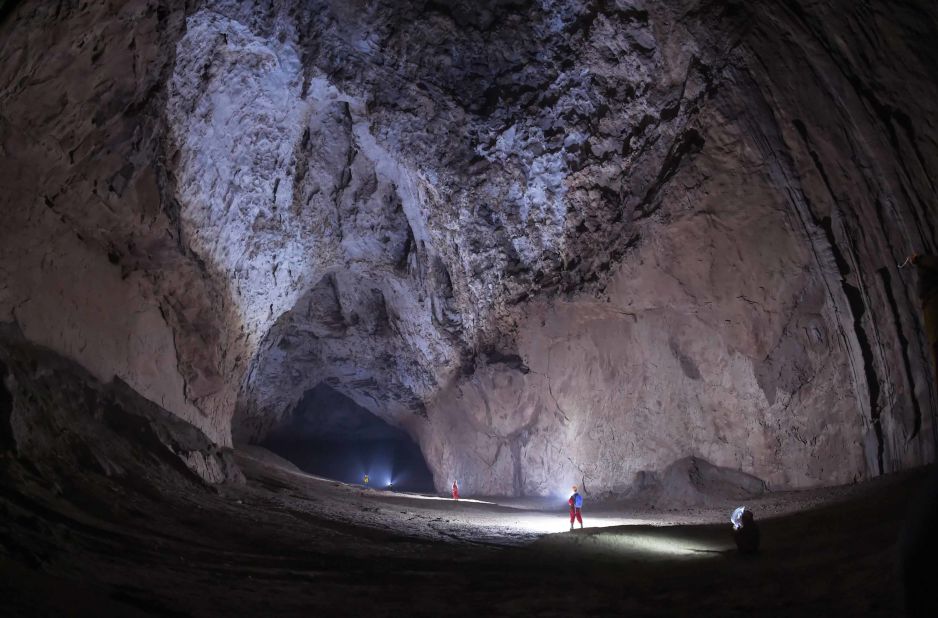 <strong>Incredible caves: </strong>Expedition members work within the Miao Room Chamber, China's largest cave chamber by volume, in Guizhou's Ziyun County.  Meanwhile, Shuanghe Cave in Guizhou's Suiyang County, recently claimed the title of Asia's longest cave. 