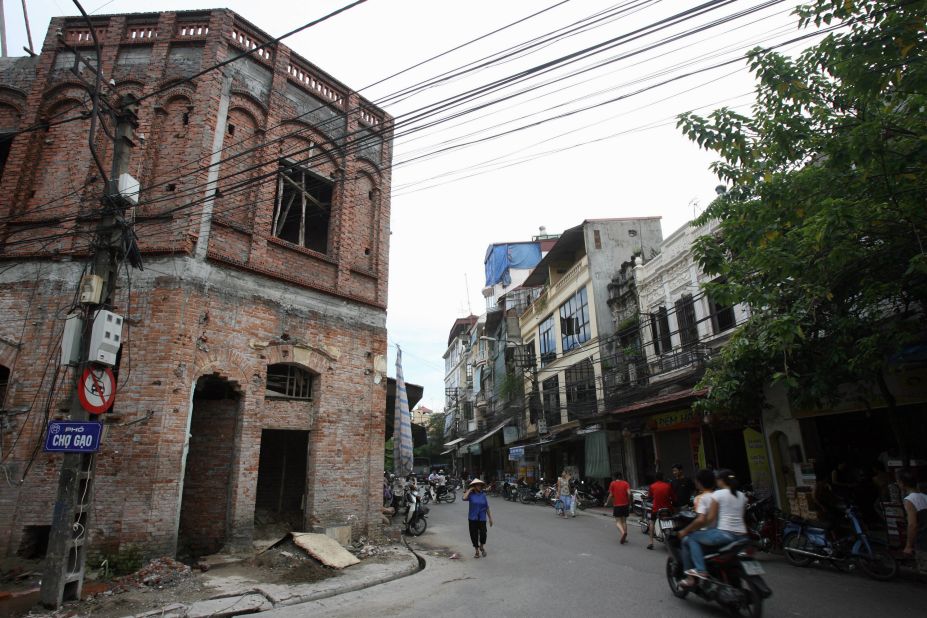 Neglected French-style structures in Hanoi's Old Quarter often fall victim to demolition or ahistorical renovations.