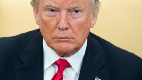 US President Donald Trump speaks during a meeting with Nigeria's President Muhammadu Buhari in the Oval Office of the White House in Washington, DC, April 30, 2018. (Photo by SAUL LOEB / AFP) (Photo credit should read SAUL LOEB/AFP/Getty Images)