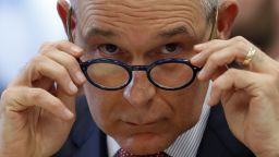 In this April 26, 2018 photo, Environmental Protection Agency Administrator Scott Pruitt removes his glasses as he testifies at a hearing of the House Appropriations subcommittee for the Interior, Environment, and Related Agencies, on Capitol Hil in Washington. (AP/Alex Brandon)