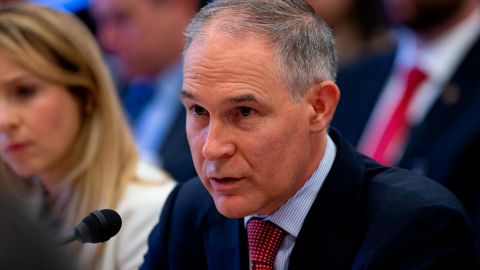 EPA Administrator Scott Pruitt testifies before the House Appropriations Committee during a hearing on the 2019 Fiscal Year EPA budget at the Capitol on April 26, 2018 in Washington, DC. (Alex Edelman/Getty Images)