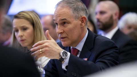 EPA Administrator Scott Pruitt testifies before the House Appropriations Committee during a hearing on the 2019 Fiscal Year EPA budget at the Capitol on April 26, 2018 in Washington, DC. (Alex Edelman/Getty Images)