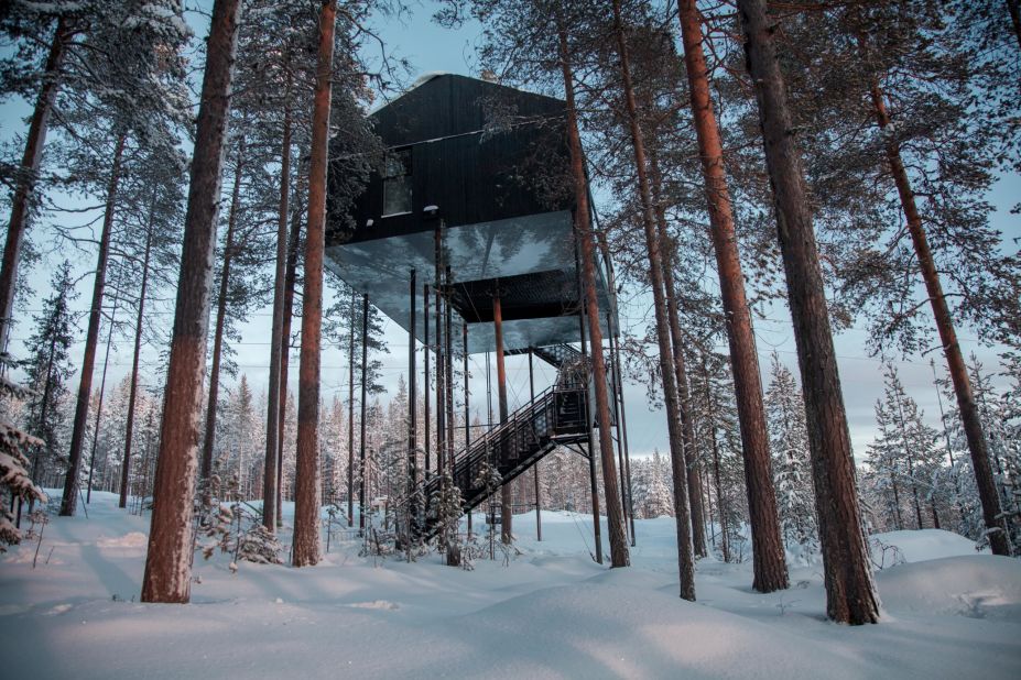 Snøhetta has a history of striking designs. This is "7th room," an addition to the Treehotel, which opened in 2017 in the tall pine forest of Northern Sweden.