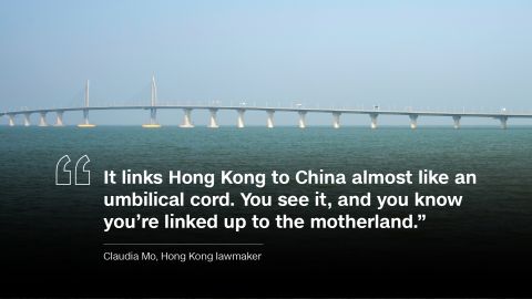Hong Kong Zhuhai Macau bridge with pull quote