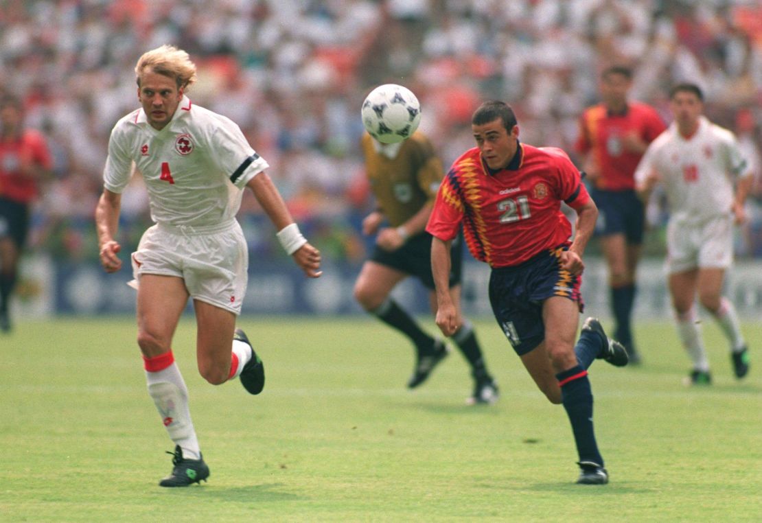 While Spain's 1994 kit (right) doesn't represent the most successful World Cup in the country's history, it was a unique design at the time.