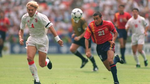 While Spain's 1994 kit (right) doesn't represent the most successful World Cup in the country's history, it was a unique design at the time.