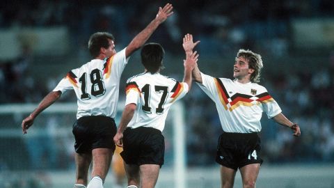 Devlin says Germany's kit design was "elevated to a new level of beauty" when the colors of its flag were incorporated into the design in 1988.