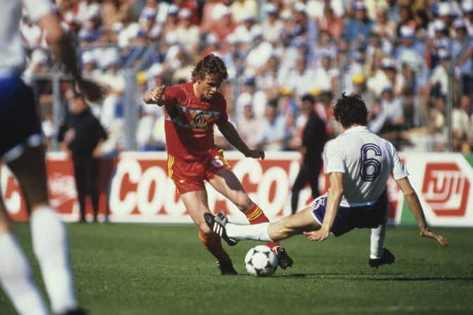 Belgium sported a distinctive red, black and yellow argyle design across a white panel at the European Championship in 1984. It's proof that a great looking kit doesn't always inspire a great performance, says football kit design expert John Devlin.