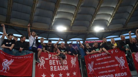 Liverpool fans celebrate reaching a first Champions League final in 11 years.
