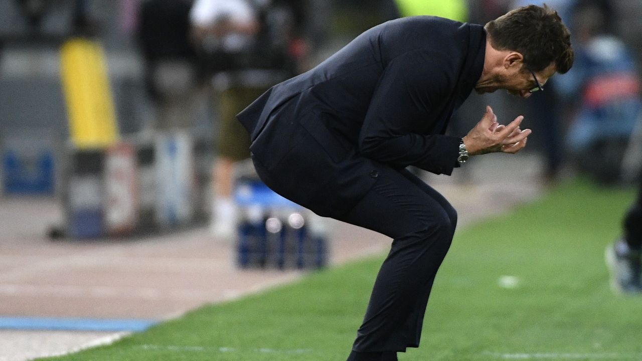 Roma's Italian coach Eusebio Di Francesco was furious after his captain's costly error.