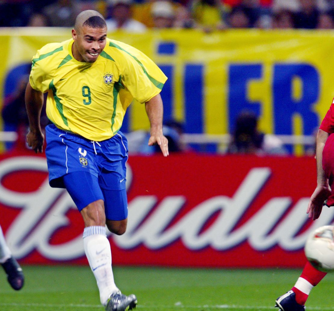 Brazil's forward, Ronaldo, donned the kit in 2002 -- as well as an unforgettable bad haircut.