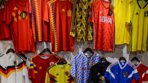 Then and now: Manufacturers have turned back time and have redesigned some of the most iconic shirts for this year's World Cup.