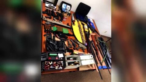 The weapons seized by police in North Carolina included a shotgun, several rifles and handguns.