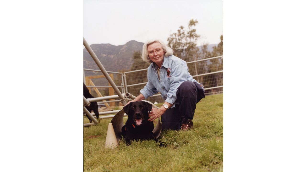National Disaster Search Dog Foundation founder Wilma Melville with her dog, Murphy.
