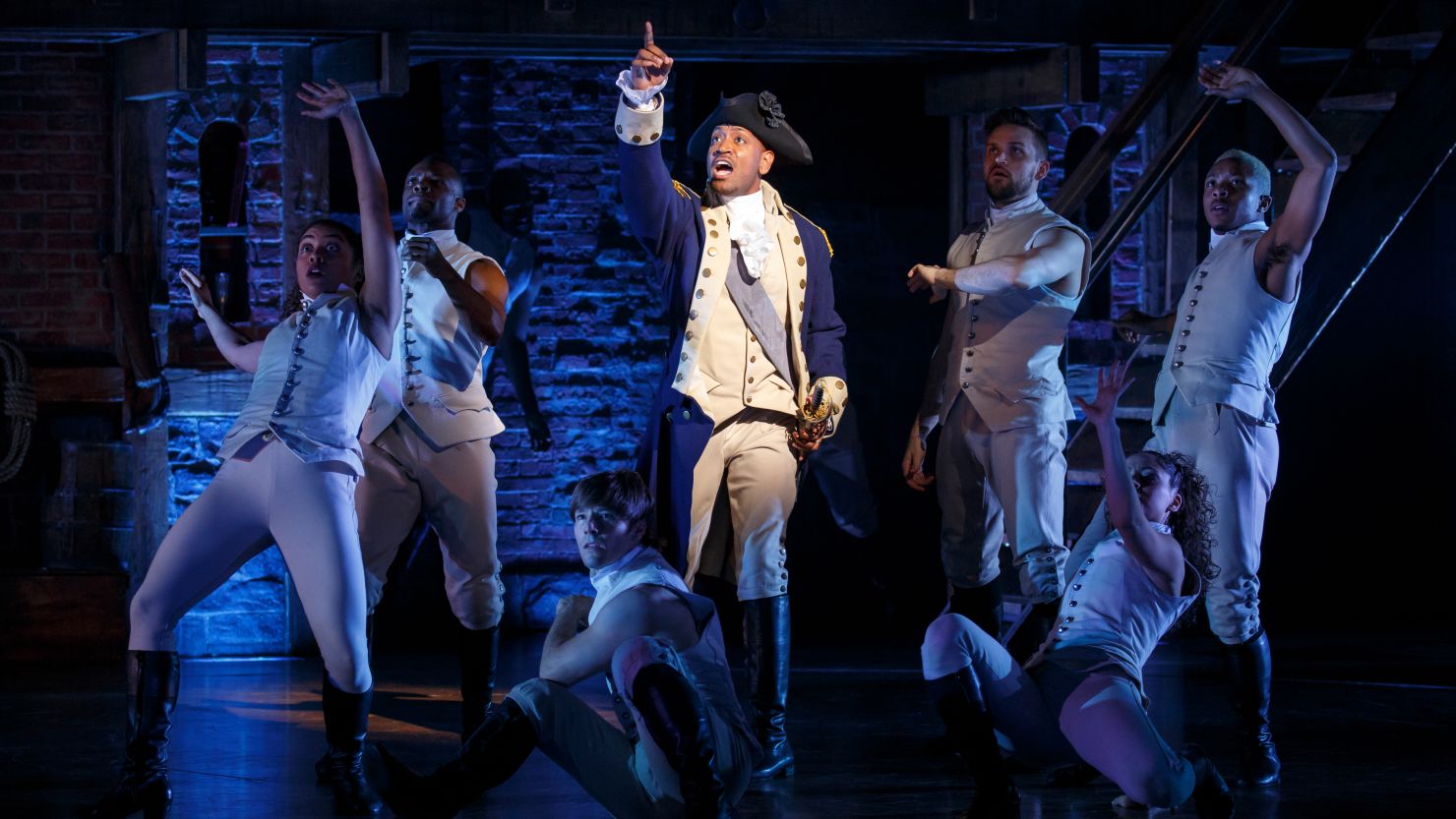 Hamilton: An American Musical centers around Founding Father Alexander Hamilton. With its rap, jazz and blues hybrid score, the show tells the story of America's past. 