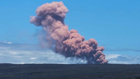 An ash plume rises Thursday above the Kilauea volcano on Hawaii's Big Island.