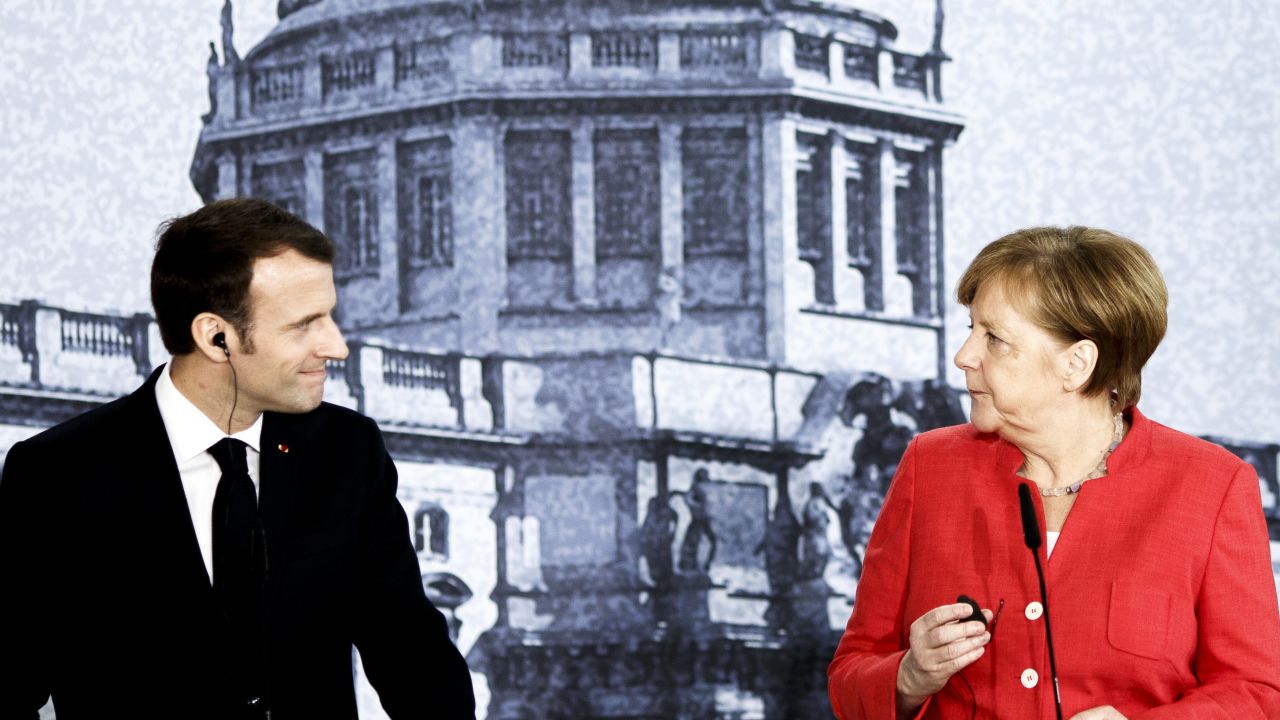 Merkel (R) and Macron had enough on their plates before the US kicked off a trade war this week.