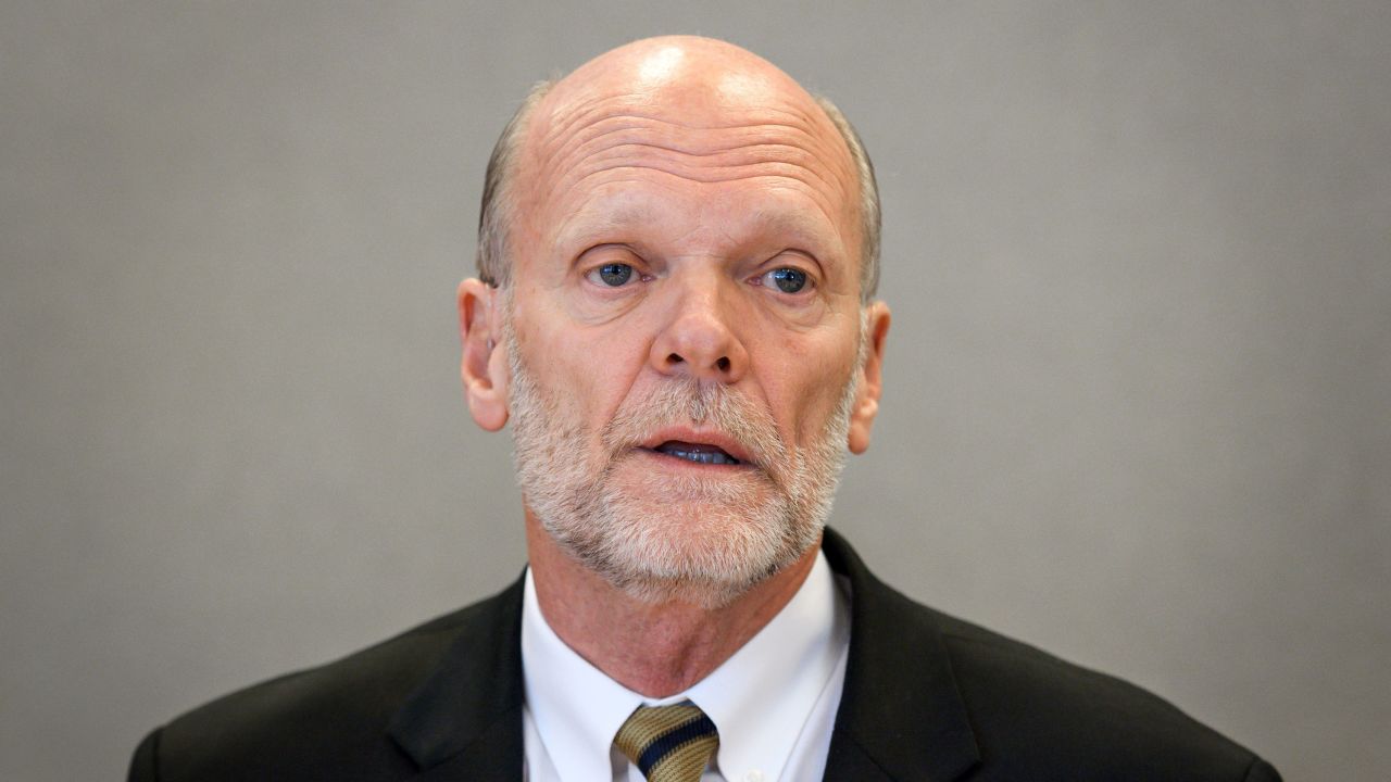 US candidate to the head of International Organization for Migration (IOM) Ken Isaacs looks on during a press briefing on March 19, 2018 in Geneva.