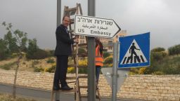 Jerusalem Roadsigns US embassy INTL