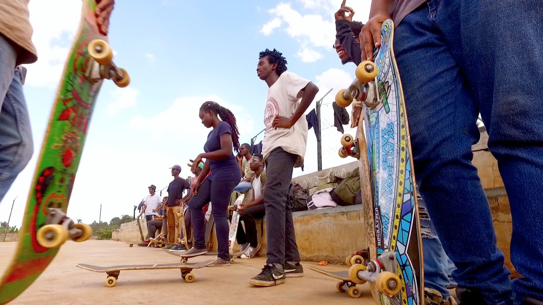 The skate park provides a space for young Kenyans to hang out and escape the daily grind of Nairobi. 