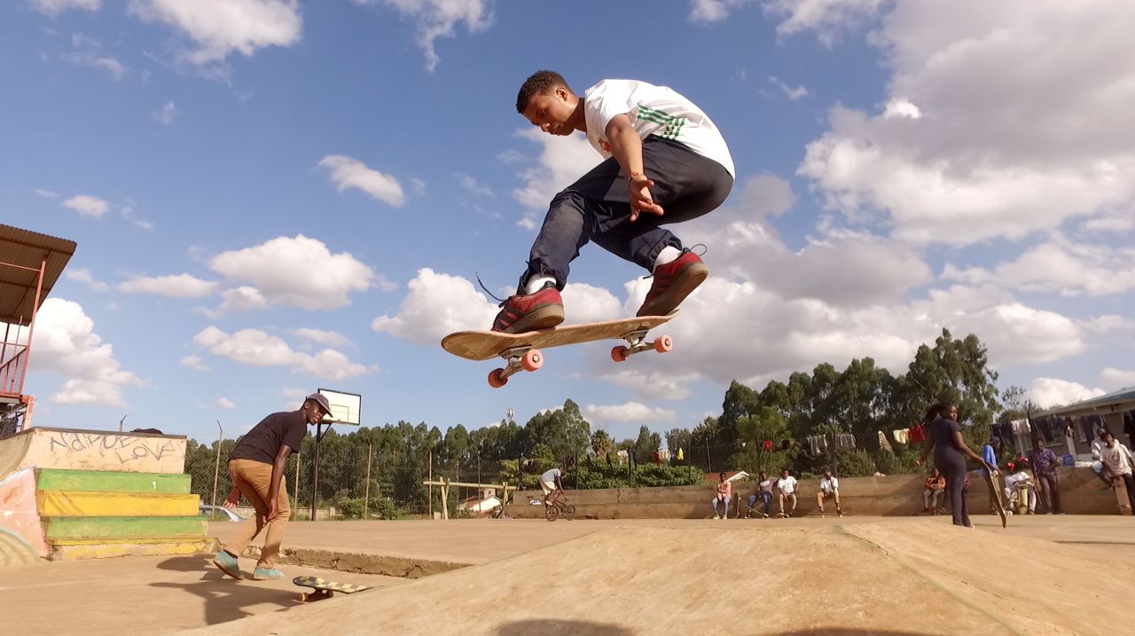 The skate park allows them to push the limits of their skills. 