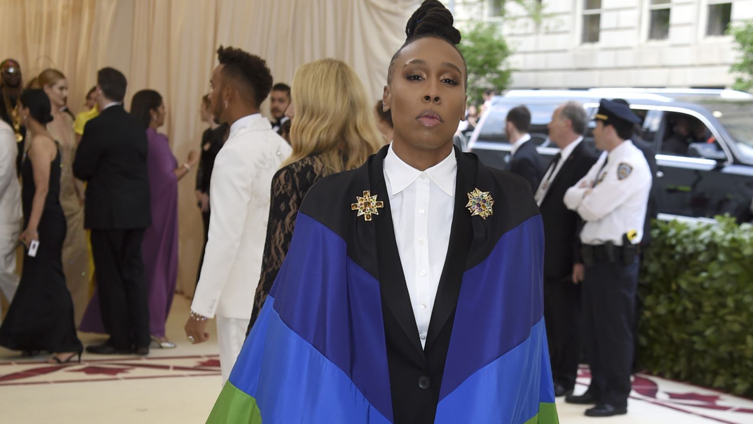 Lena Waithe attends The Metropolitan Museum of Art's Costume Institute benefit gala celebrating the opening of the Heavenly Bodies: Fashion and the Catholic Imagination exhibition on Monday, May 7, 2018, in New York. (Photo by Evan Agostini/Invision/AP)