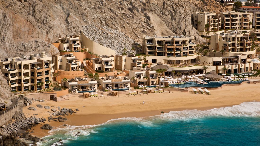 <strong>The Resort at Pedregal, Cabo San Lucas, Mexico: </strong>This resort is so exclusive that guests have to drive through a long chandelier-lit private tunnel carved into the base of a towering mountain to reach it.