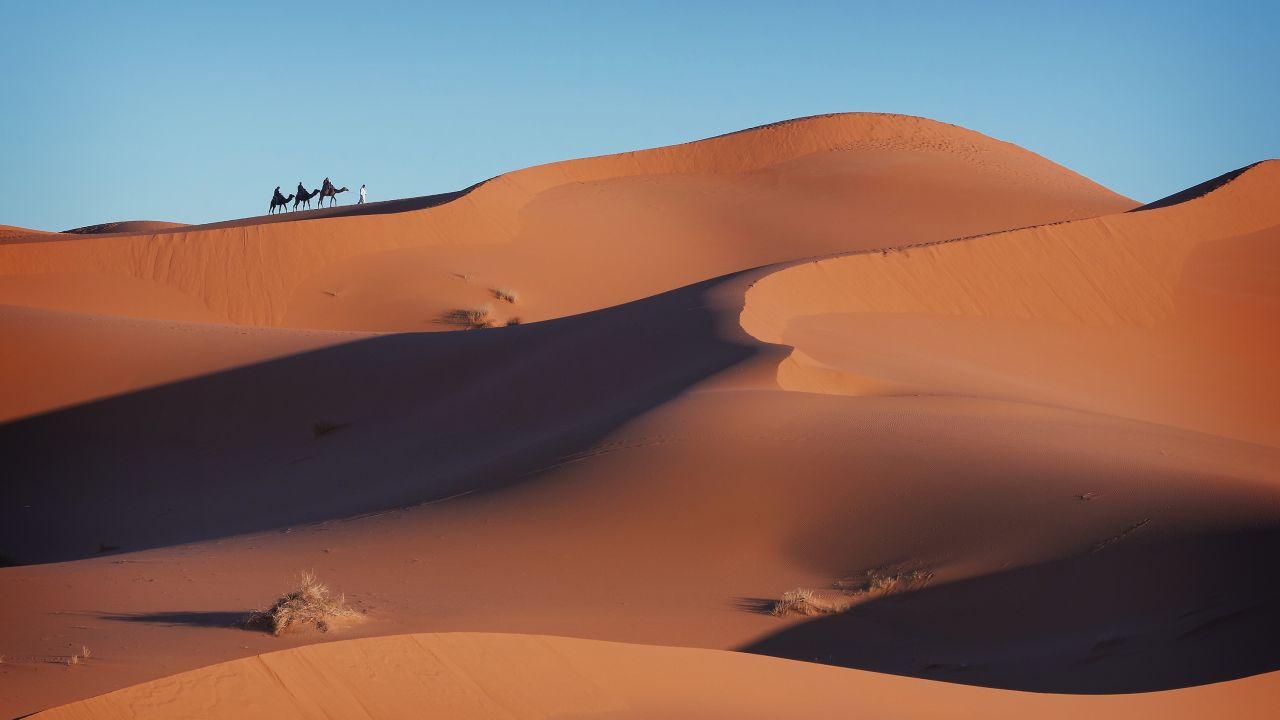 <strong>Sahara Dunes, Morocco:</strong> You'll definitely have to empty out your shoes after a walk through the Sahara Dunes. This is one of the easier entry points into the wonders of the vast Sahara Desert.