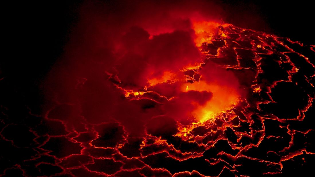 <strong>Nyiragongo Volcano, Virunga National Park, Democratic Republic of Congo:</strong> This is an active volcano and provides a fascinating look at the awesome power of geologic forces. 