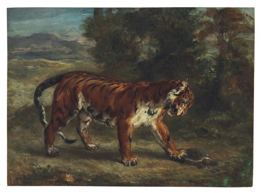 This work painted by Eugène Delacroix was displayed at the Rockefellers' Upper East Side townhouse. It set a new world auction record for the artist. Estimate: $7-10 million. Sold: $9,875,000