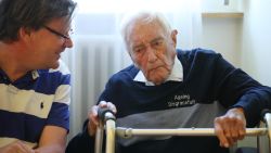 BASEL, SWITZERLAND - MAY 08:  Australian scientist and academic David Goodall (R), who is 104 years old, speaks with Swiss doctor Christian Weber at the hotel where Goodall is staying two days before his planned assisted suicide on May 8, 2018 in Basel, Switzerland. Goodall said he made the decision because he had no other choice, as Australia does not allow assisted suicide. Goodall is being assisted by Exit International and plans to end his life on May 10.  (Photo by Sean Gallup/Getty Images)