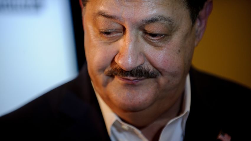 U.S. Senate Republican primary candidate Don Blankenship is interviewed by media outlets following the closing of the polls May 8, 2018 in Charleston, West Virginia.
