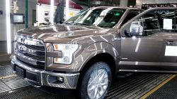 DEARBORN, MI - NOVEMBER 11:  A new 2015 Ford F-150 truck goes through the assembly line at the Ford Dearborn Truck Plant November 11, 2014 in Dearborn, Michigan. The new 2015 F-150 is the first mass-produced truck in its class featuring a high-strength, military-grade, aluminum-alloy body and bed. (Photo by Bill Pugliano/Getty Images)