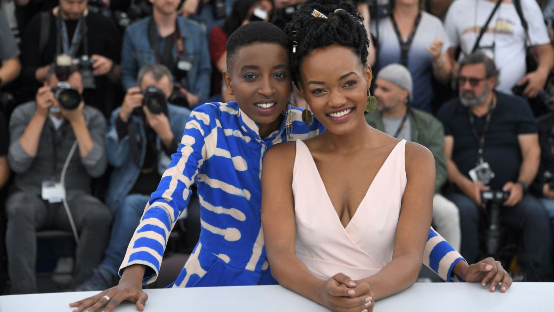 Kenyan actors Samantha Mugatsia and Sheila Munyiva at Cannes Film Festival.