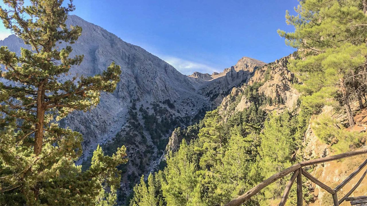<strong>Samaria Gorge: </strong>Stretching over 16 kilometers, Crete's Samaria Gorge is one of the largest in Europe. Closed in the winter, it typically reopens in May.