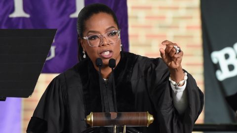 DECATUR, GA - MAY 13:  Oprah Winfrey give the Commencement Address at Agnes Scott College on May 13, 2017 in Decatur, Georgia. 