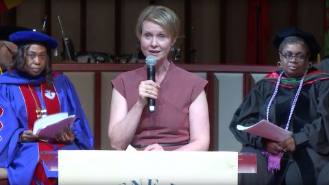 Cynthia Nixon spoke at Helene Fuld College of Nursing this year.