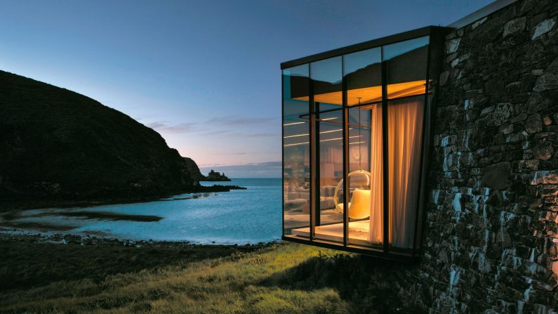 <strong>Seascape, Banks Peninsula, New Zealand:</strong> Bedaux loves waterside properties. "All those different kinds of blue, the sound of the rolling waves, often a beautiful beach, or gorgeous cliffs, right in front of it..." he tells CNN Travel.