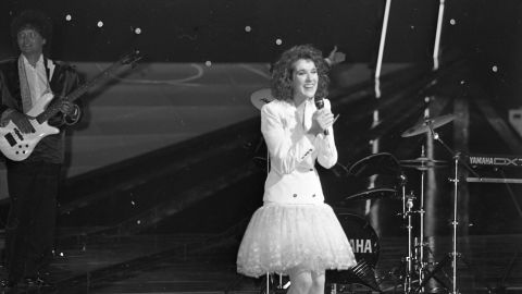 Eurovision Song Contest Winner Celine Dion of Switzerland in 1988.