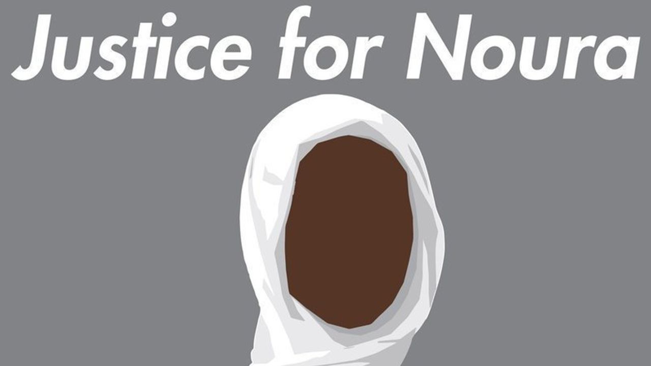 An illustration used in the change.org campaign for Noura Hussein.