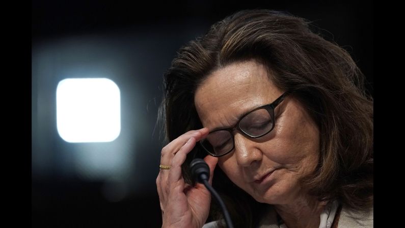 Gina Haspel, the nominee for CIA director, testifies during her confirmation hearing in Washington on Wednesday, May 9. If she is confirmed, Haspel would become <a href="https://www.cnn.com/2018/03/13/politics/who-is-gina-haspel/index.html" target="_blank">the first woman to lead the intelligence agency.</a>