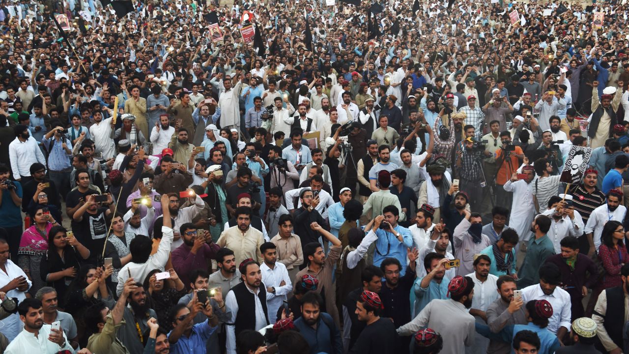 Thousands of protesters defied officials by attending a rally organised by Pakistan's Pashtun Protection Movement (PTM) in Lahore on April 22.