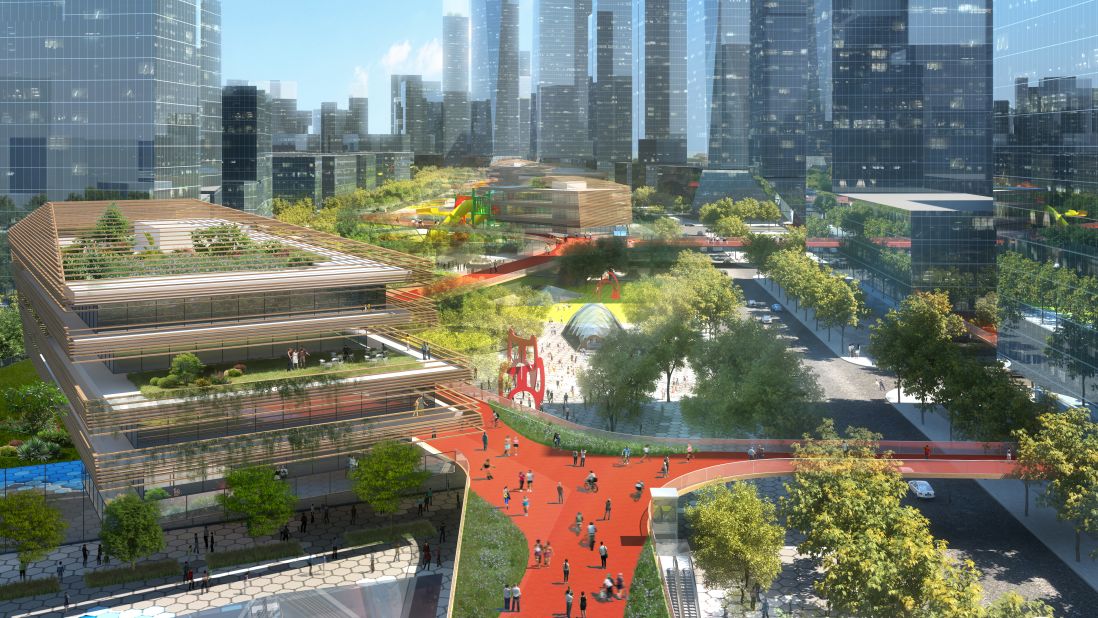 "One element that differentiates this project from other similar 'urban corridor' projects is the idea of integrating small scale cultural and educational uses, commercial and leisure facilities within the park at multiple levels, to create a vibrant, dynamic environment," says Dennis Ho, project leader at Hassell's Hong Kong office. 