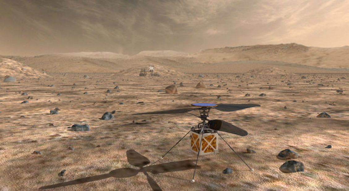 The Mars Helicopter will be equipped to fly through the thin Martian atmosphere.