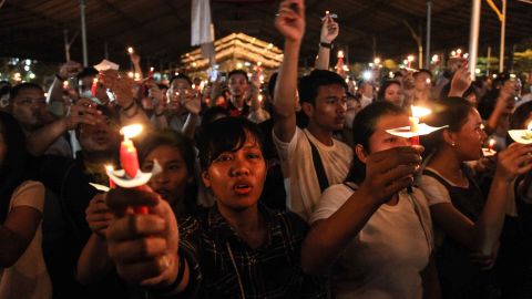 A candlelight vigil in the city of Medan on Indonesia's Sumatra island to support the victims and their relatives of a series attacks at churches in Surabaya.