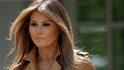 WASHINGTON, DC - MAY 07:  U.S. first lady Melania Trump arrives in the Rose Garden to speak at the White House May 7, 2018 in Washington, DC. Trump outlined her new initiatives, known as the Be Best program, as first lady during the event.  (Photo by Win McNamee/Getty Images)