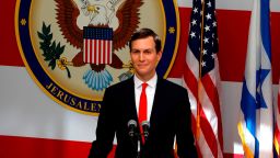 Senior White House Advisor Jared Kushner delivers a speech during the opening of the US embassy in Jerusalem on May 14, 2018.