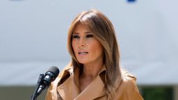 US First Lady Melania Trump announces her "Be Best" children's initiative in the Rose Garden of the White House in Washington, DC, May 7, 2018. (Photo by SAUL LOEB / AFP)        (Photo credit should read SAUL LOEB/AFP/Getty Images)