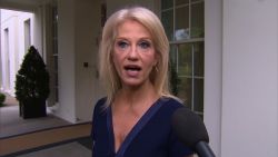 A quick walk-and-talk with reporters on the North Lawn with Kellyanne Conway